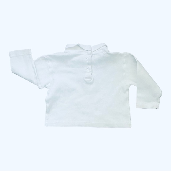 Petite Amy White Turtleneck Long Sleeve Top Girls 12 Months cotton snaps closure - Picture 3 of 7